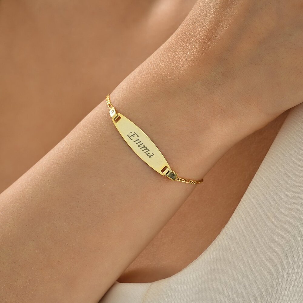 Custom Engraved Silver ID Bracelet – Personalized Name Bracelet